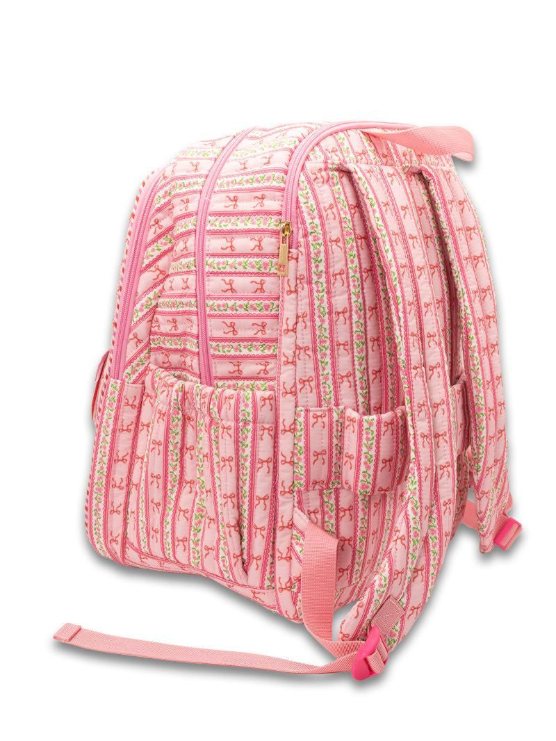 Quilted Backbag - Pink Striped
