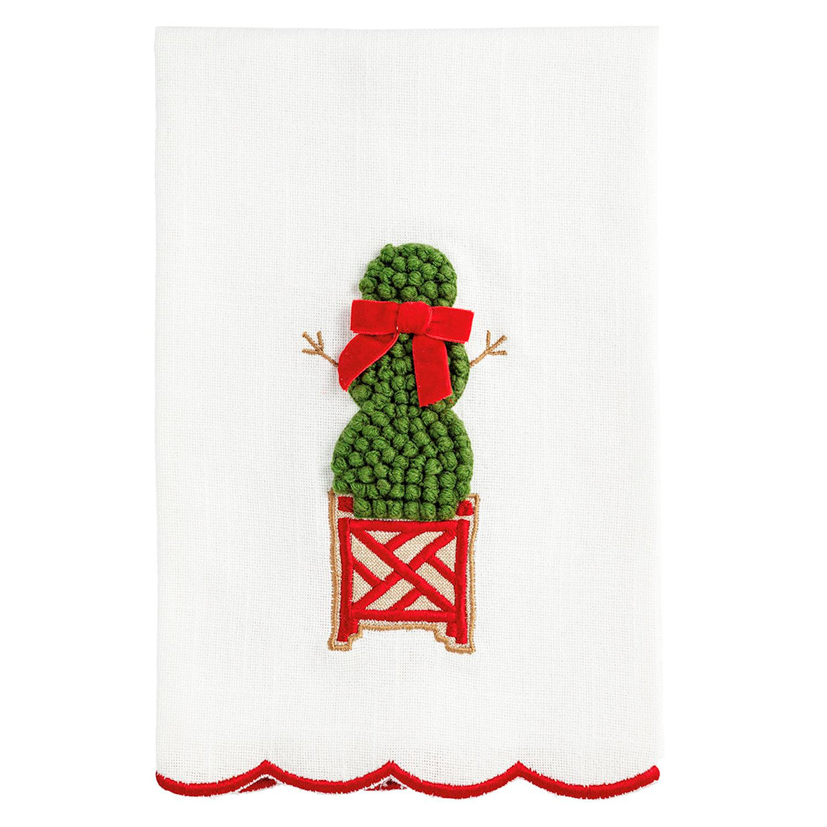 Snowman Tree Topiary Towel