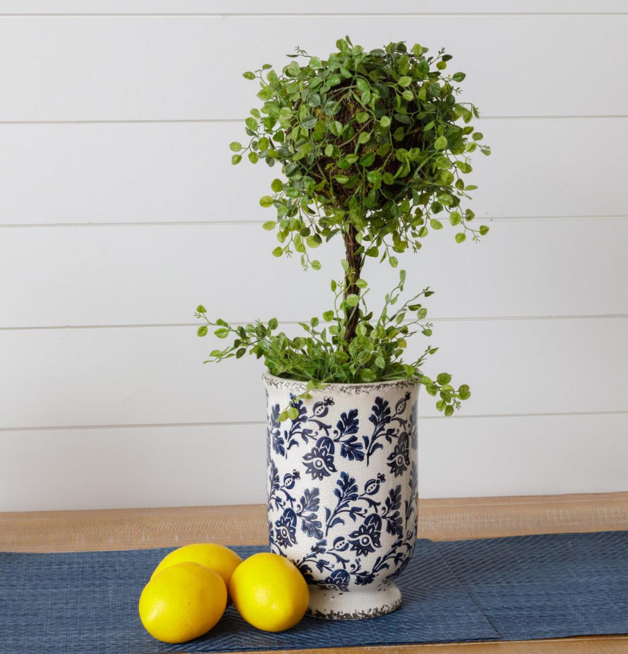 Blue Floral Vase