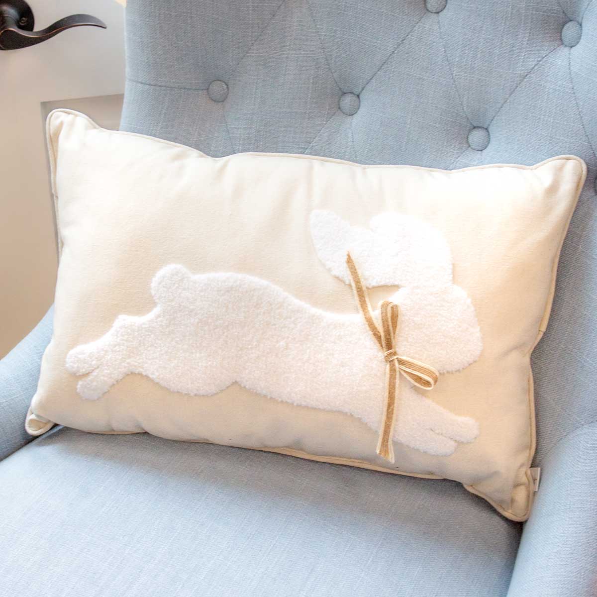 Leaping Bunny Lumbar Pillow