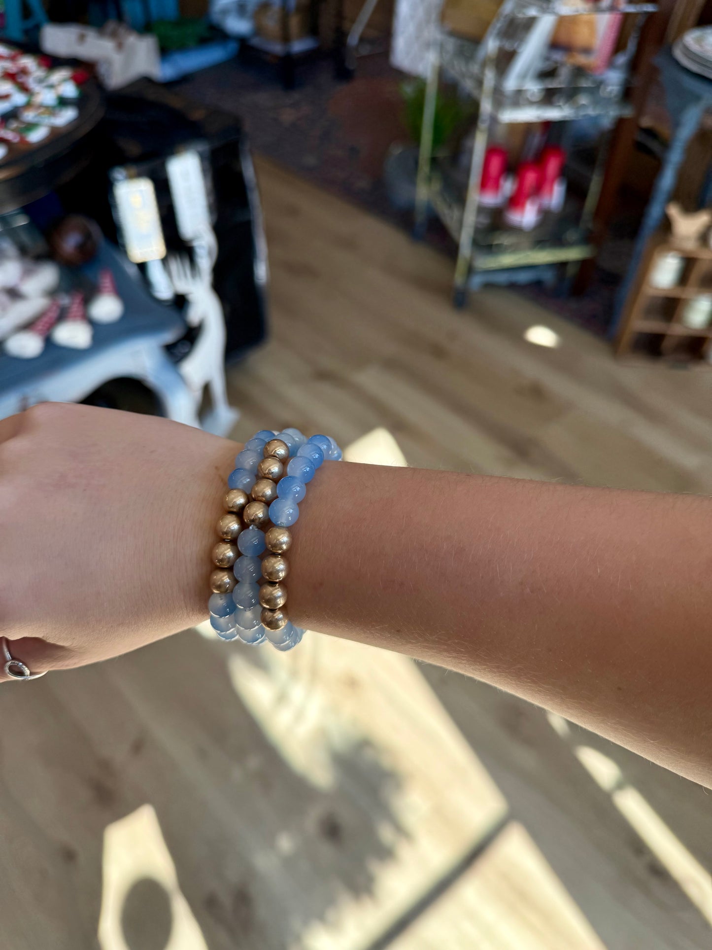 Blue Beaded Bracelets