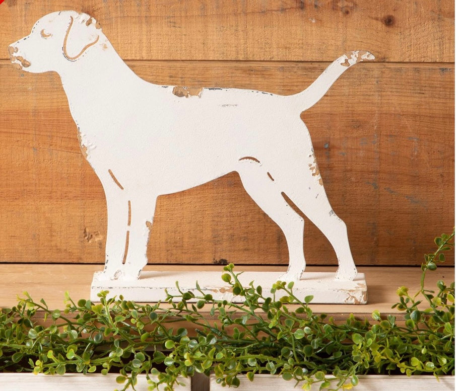 Distressed White Dog Silhouette