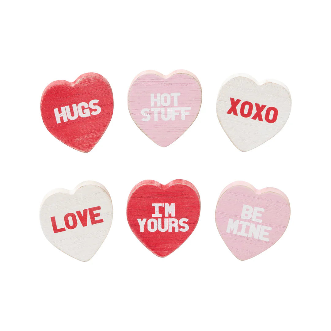 Wooden Conversational Hearts