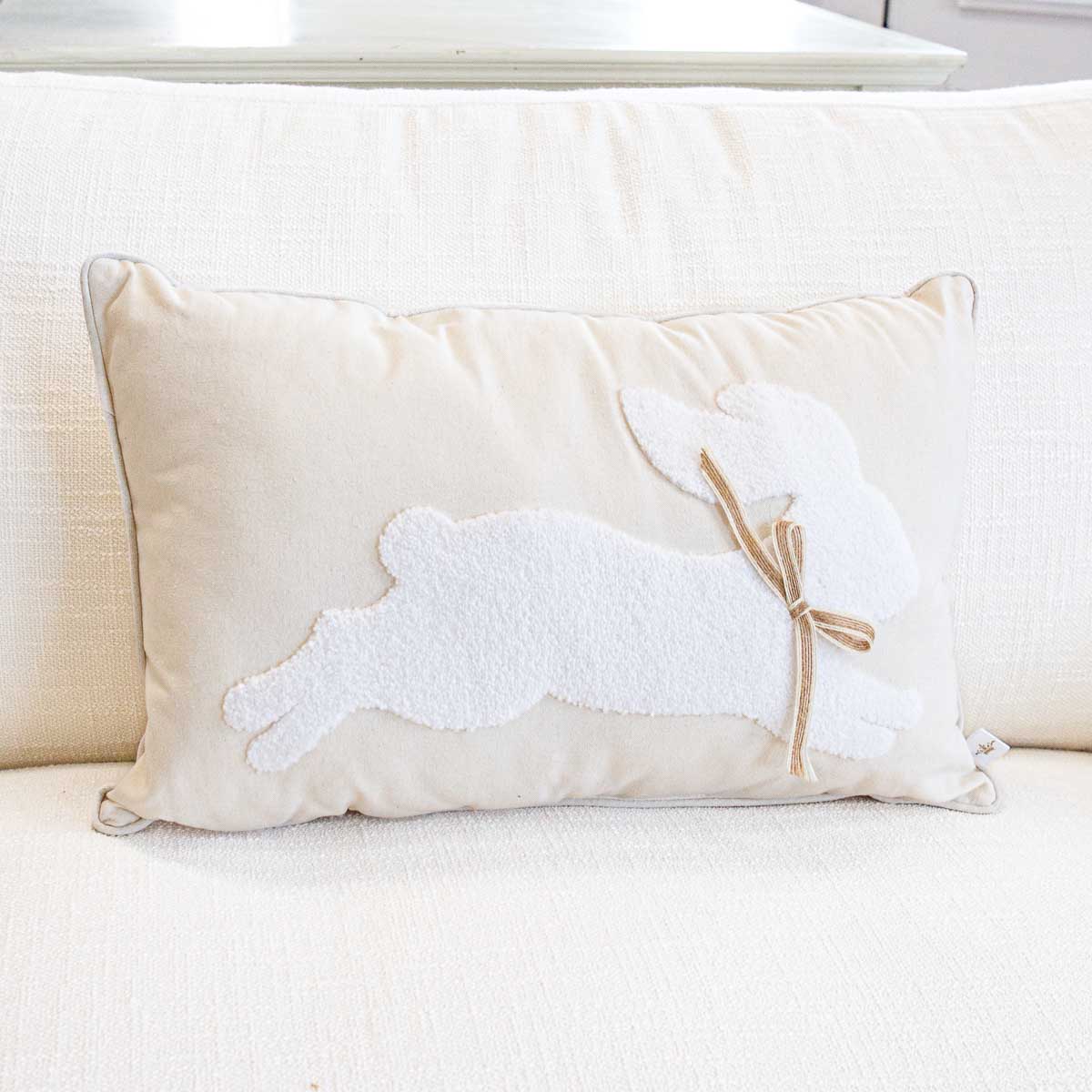 Leaping Bunny Lumbar Pillow