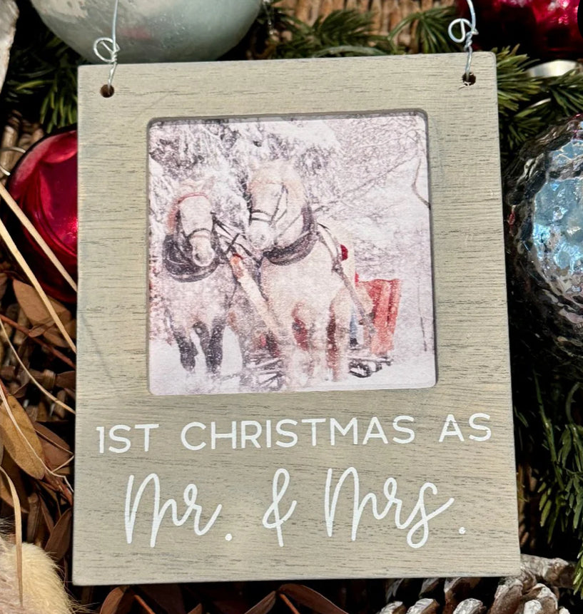 1st Christmas as Mr. & Mrs. Ornament — Grey Wash