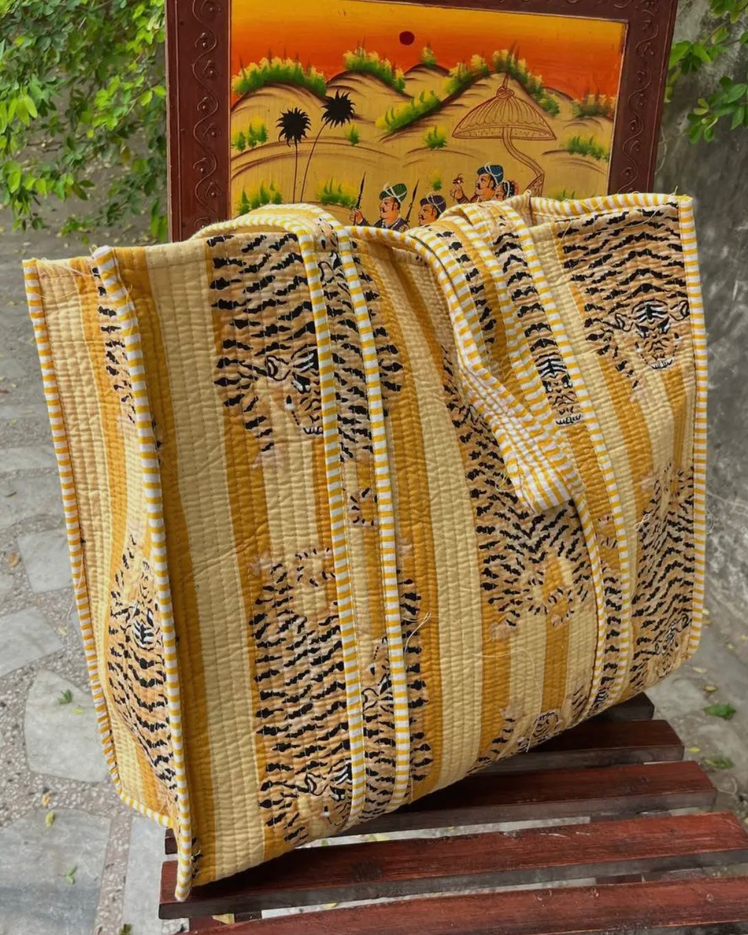 Quilted Tote — Golden Tigers