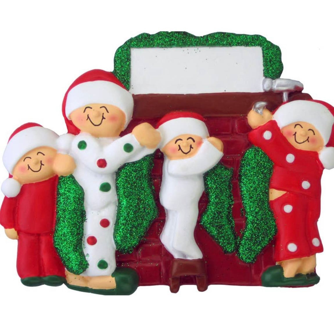 Holiday Decorating Family Custom Ornament — 4 People