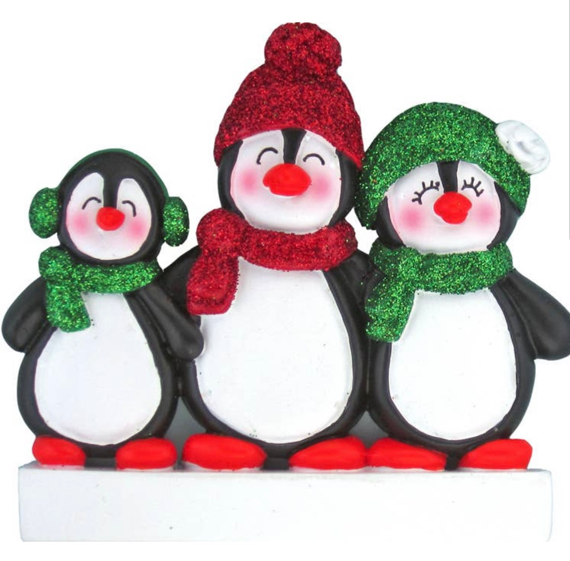 Penguin Family Custom Ornament — 3 Penguins