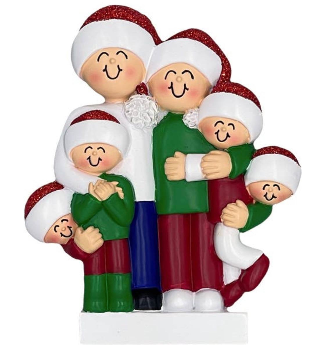 Holiday Family Custom Ornament — 6 People