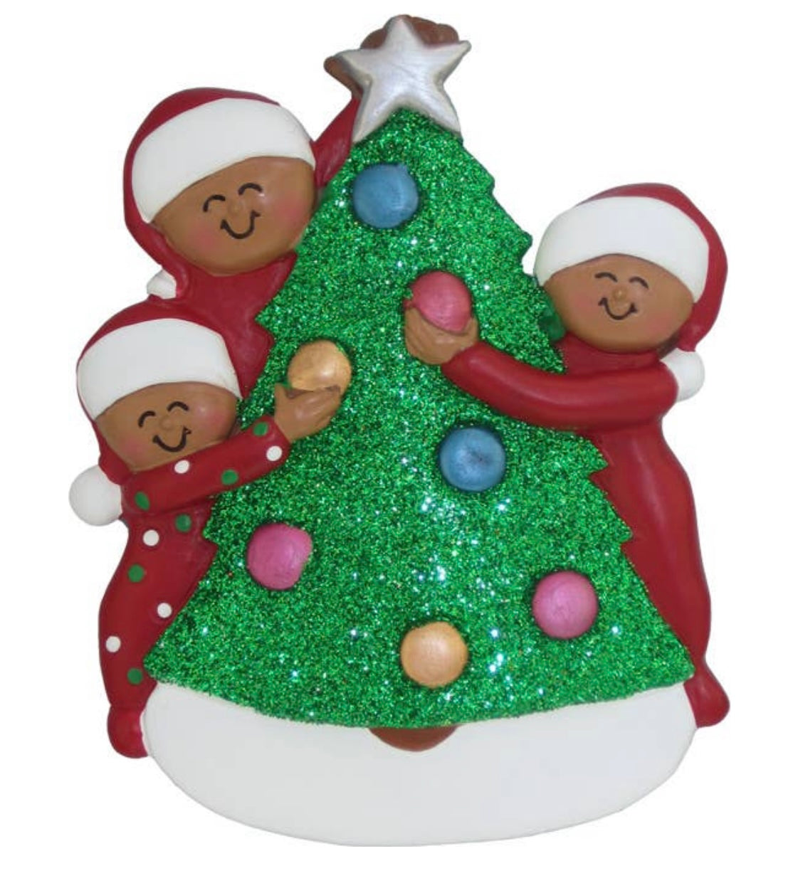 Decorating the Tree Custom Ornament — 3 People