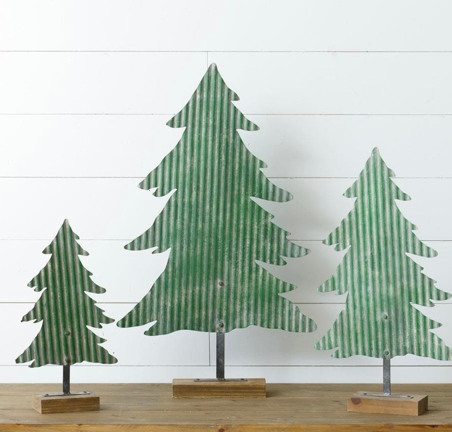 Distressed Tin Christmas Trees