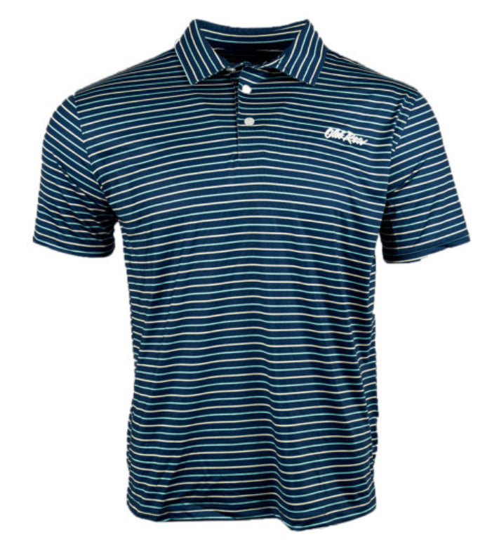 Old Row - Striped Polo in Navy
