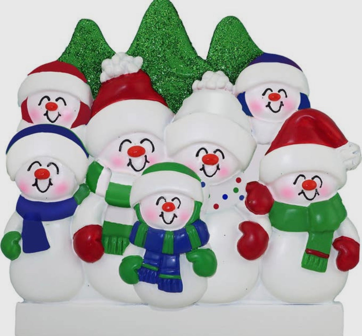 Snowmen Family Custom Ornament — 7 Snowmen