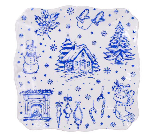 Winter Toile Platter