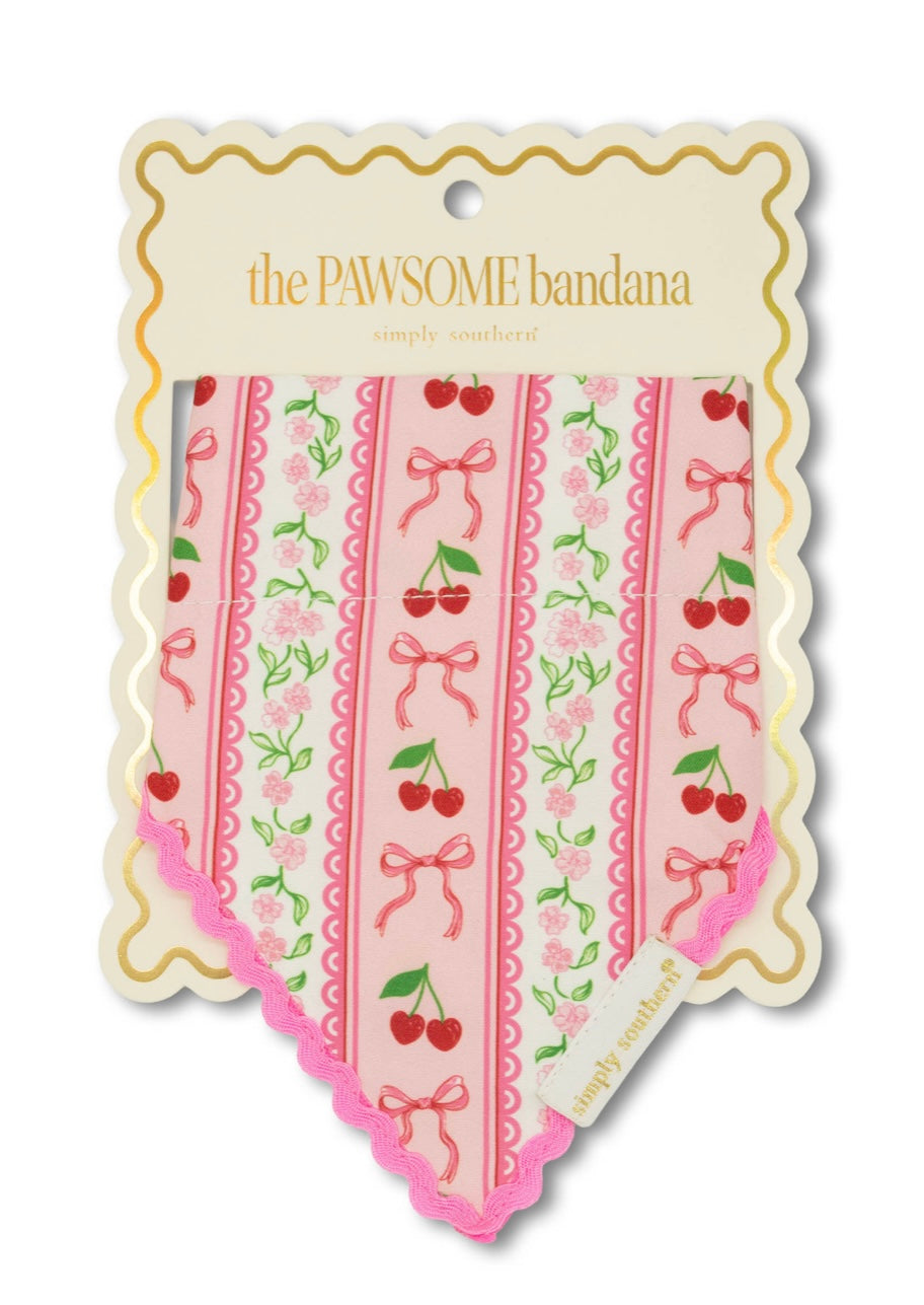 Cherry Stripes Pet Bandana