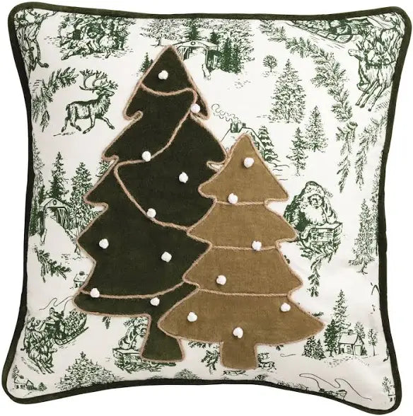 Christmas Tree Toile Pillow