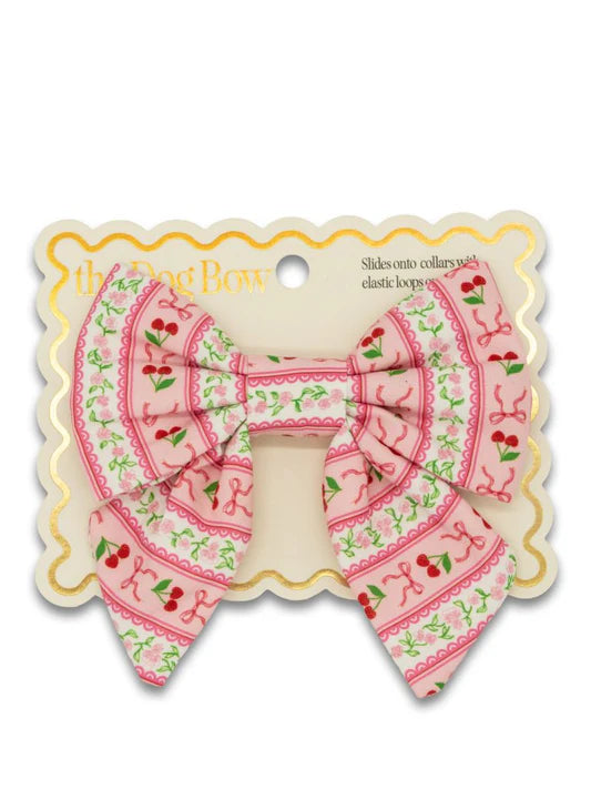 Cherry Stripes Pet Bow