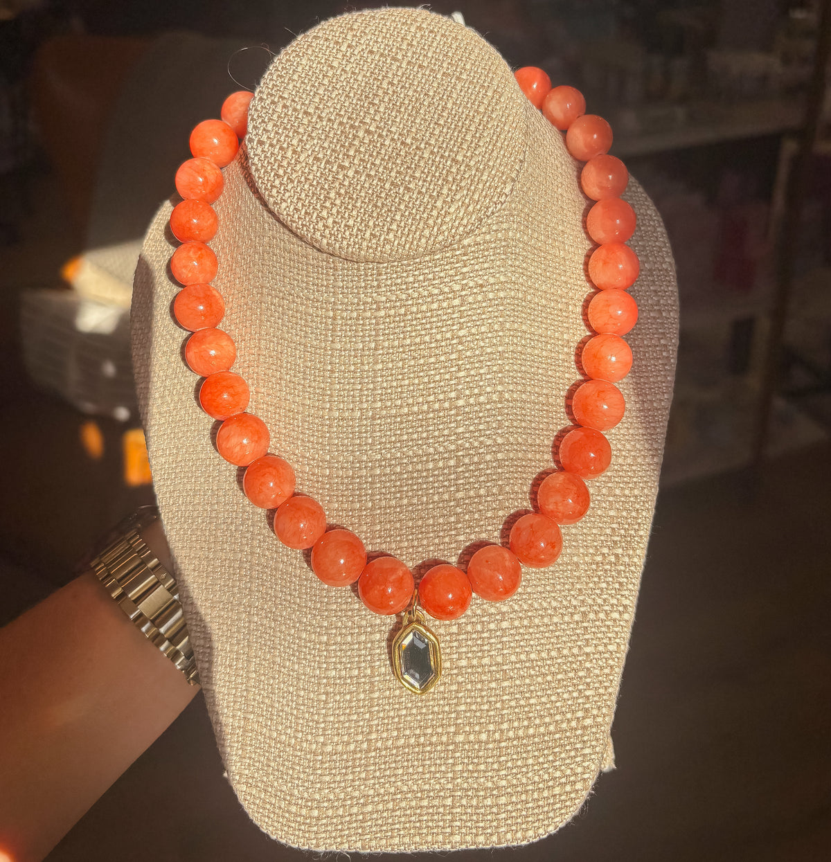 Orange Emerald Necklace