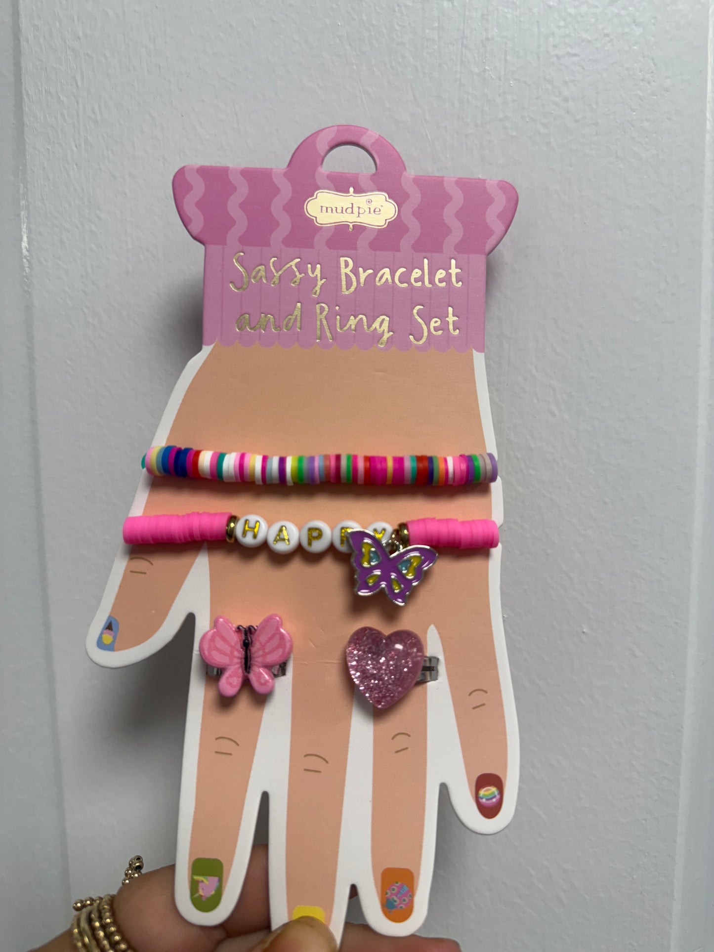 Girls “Happy” Bracelet Set