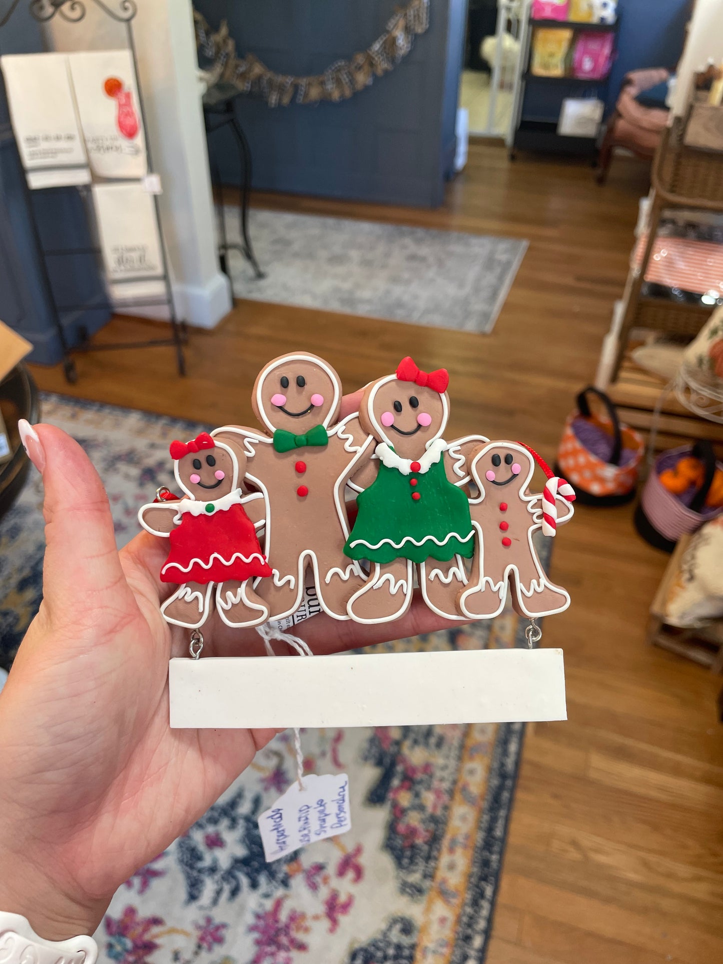 Customizable Gingerbread Family Ornament