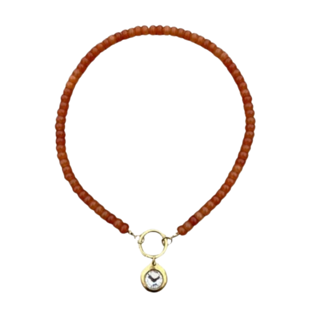 Orange Chunky Diamond Necklace