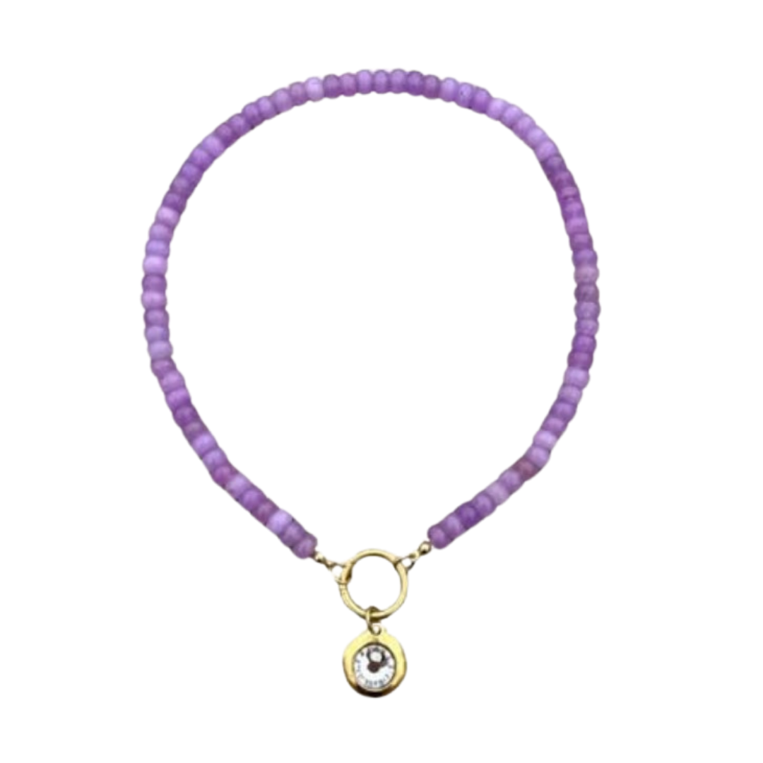 Purple Chunky Diamond Necklace