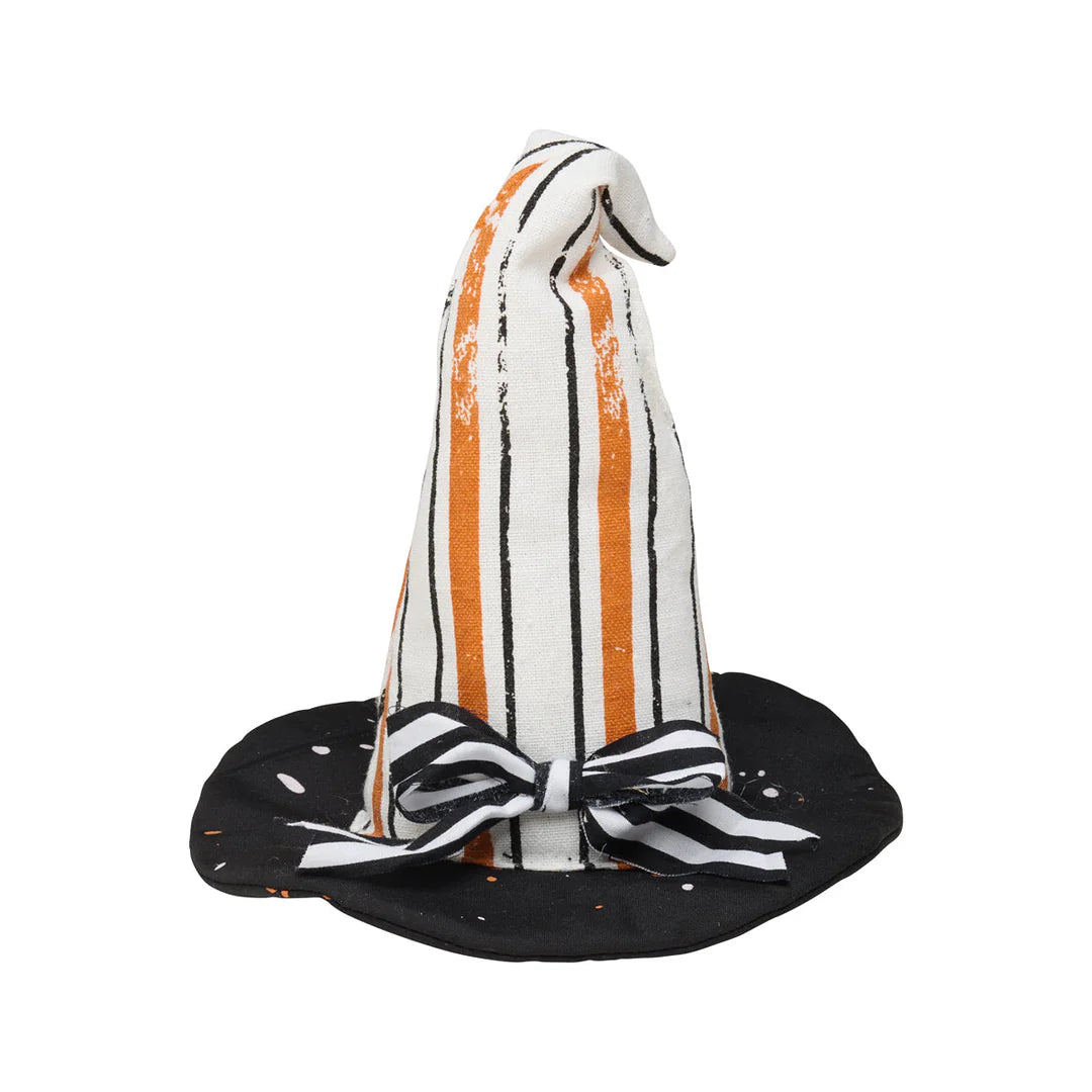 Orange & Black Striped Witch Hat
