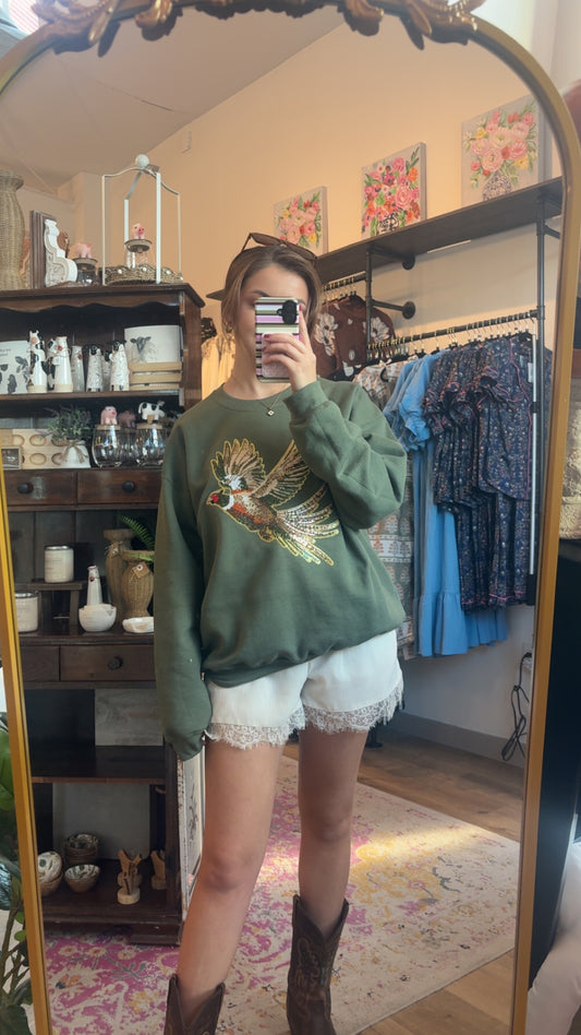 Sequin Pheasant Sweatshirt