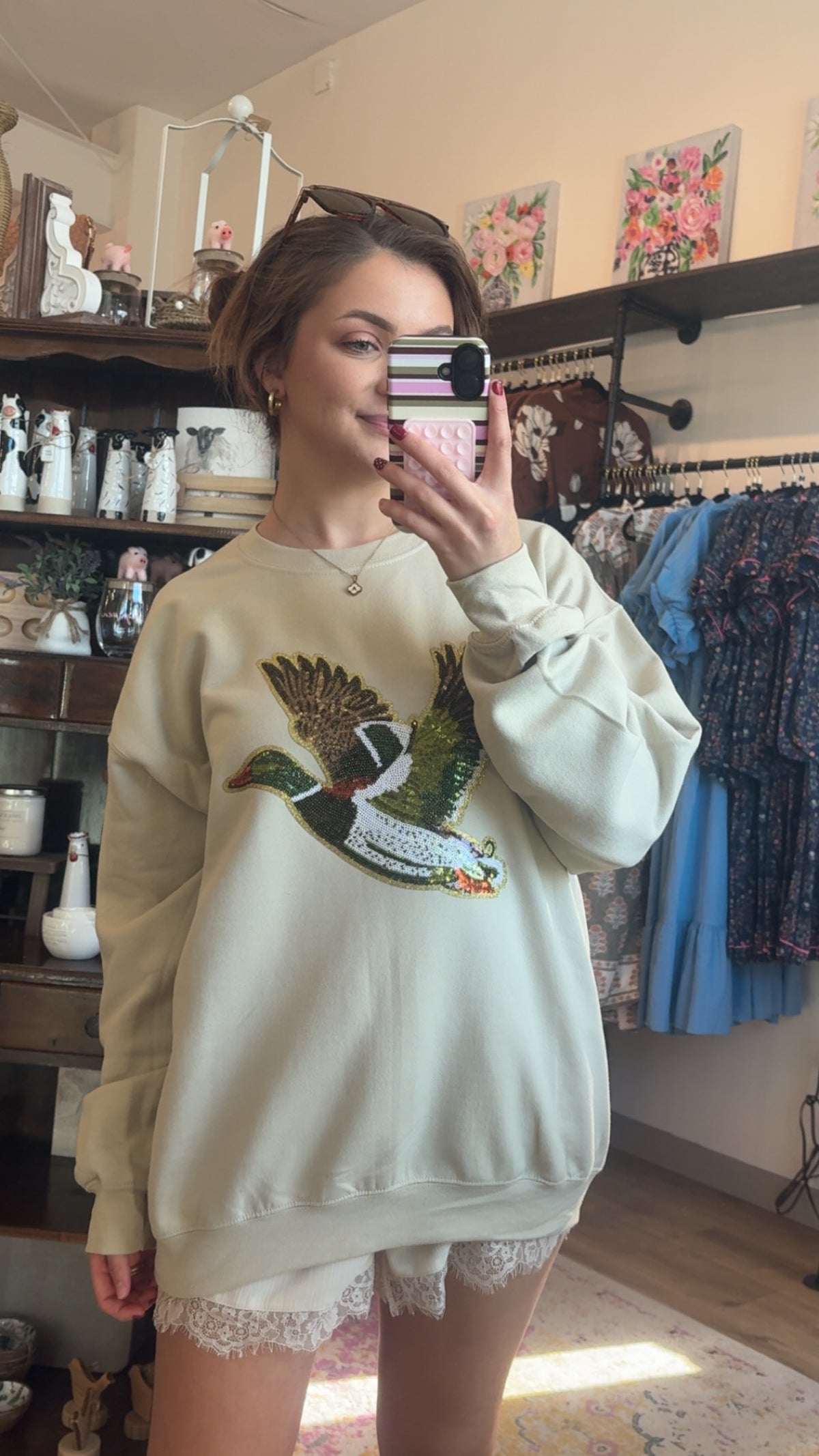 Sequin Duck Sweatshirt