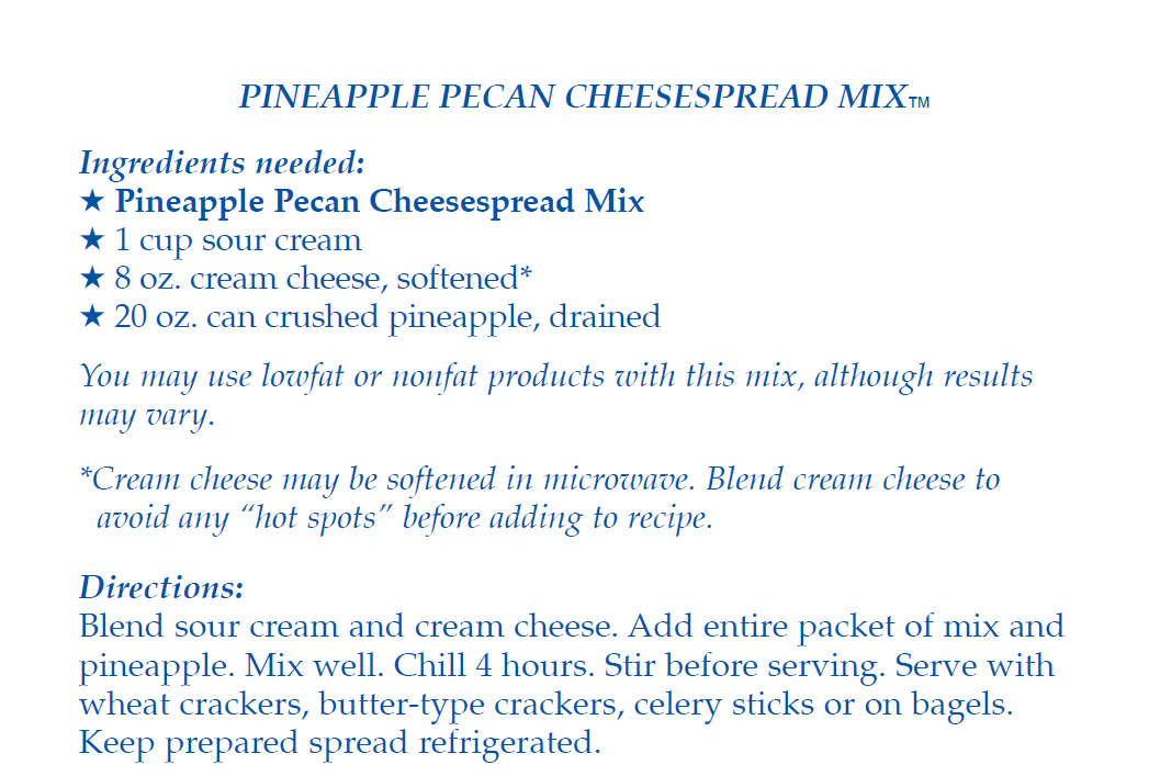 Pineapple Pecan Cheesespread Mix