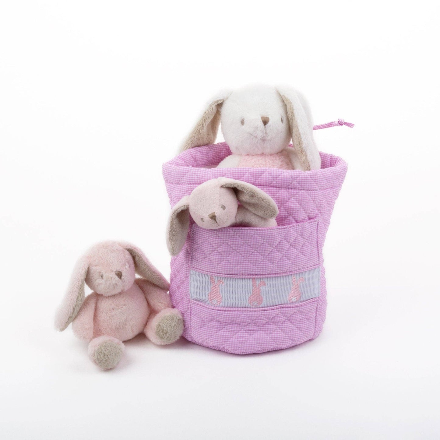 Smocked Pink Bunny Ditty Bag