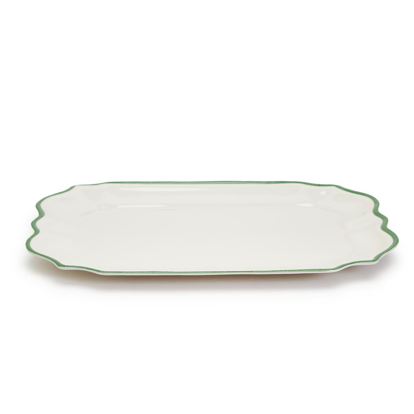 Garden Soiree Serving Platter with Green Border