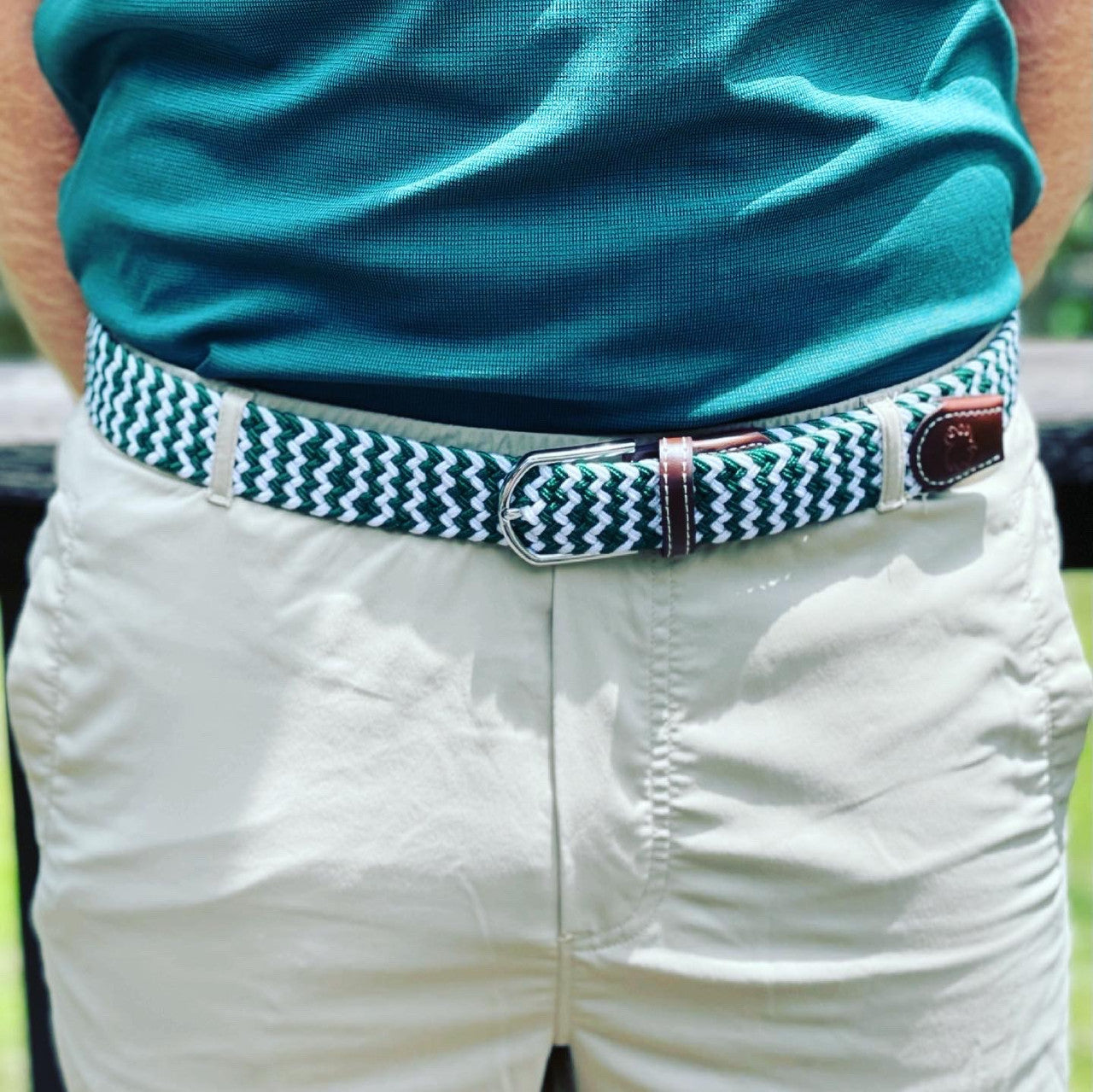 The La Jolla Two Toned Woven Stretch Belt