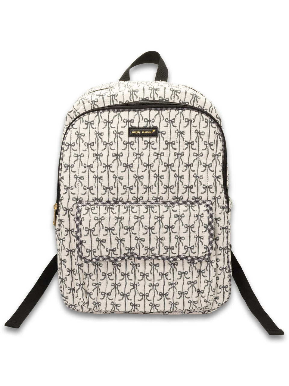 Quilted Backbag - Black Bows