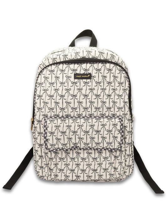 Quilted Backbag - Black Bows