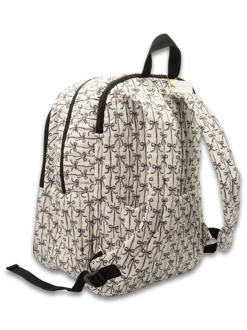 Quilted Backbag - Black Bows