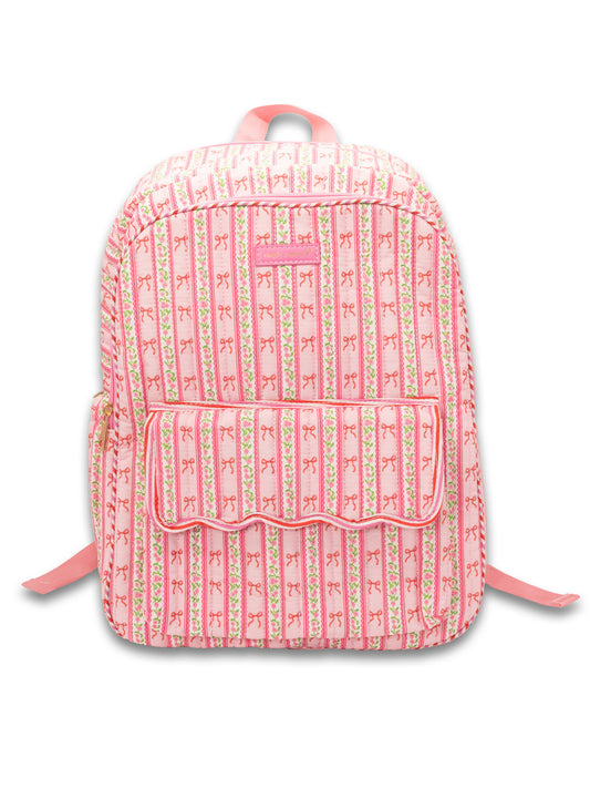 Quilted Backbag - Pink Striped
