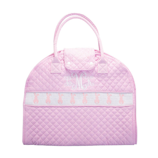 Smocked Pink Bunny Garment Bag