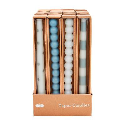 Blue & White Taper Candles