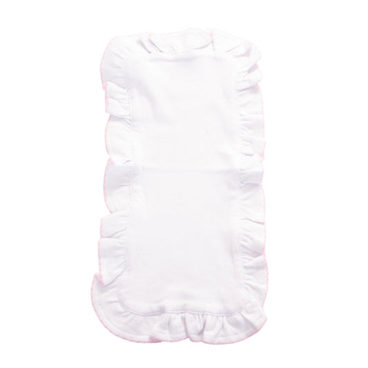 Pink Ruffled Burp Cloth