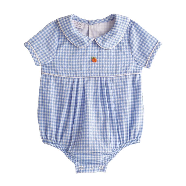 Blue Gingham Pumpkin Baby Bubble
