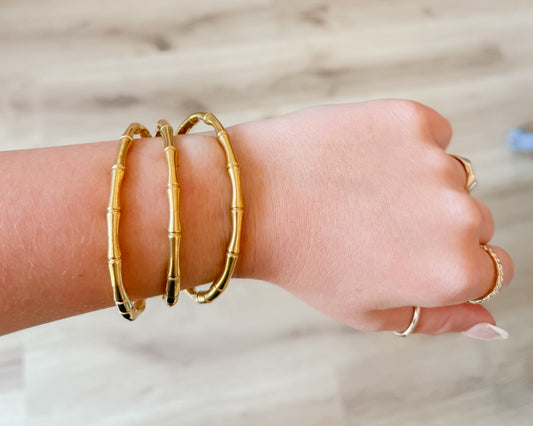 Gold Bamboo Bangle Set