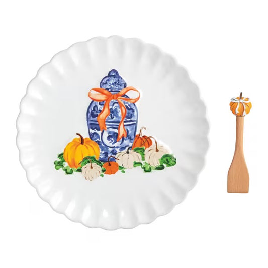 Topiary Pumpkin Cookie Plate Set