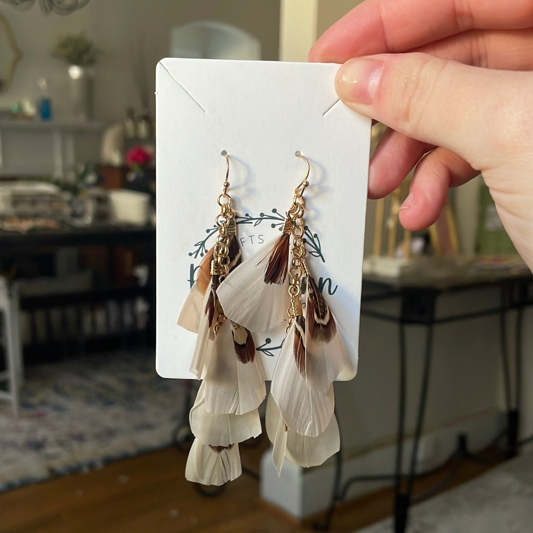 Feathered Drop Earrings