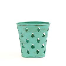 Christmas Tree Metal Tin 6 in