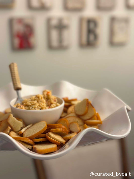 Ruffled Melamine Chip and Dip Tray