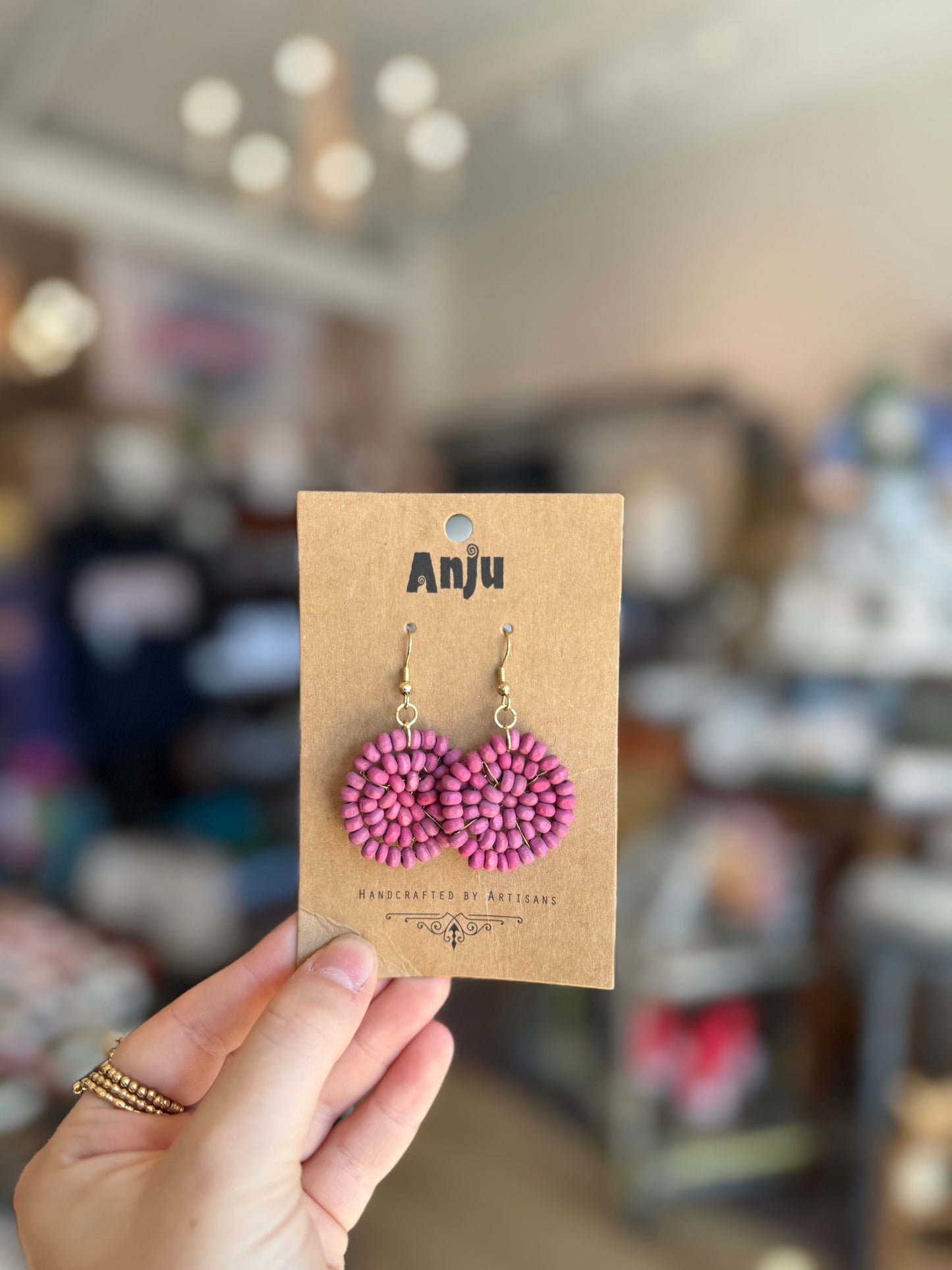 Pink Beaded Earrings