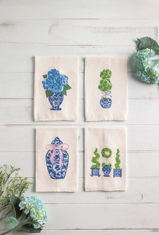 Topiary Painted Towels
