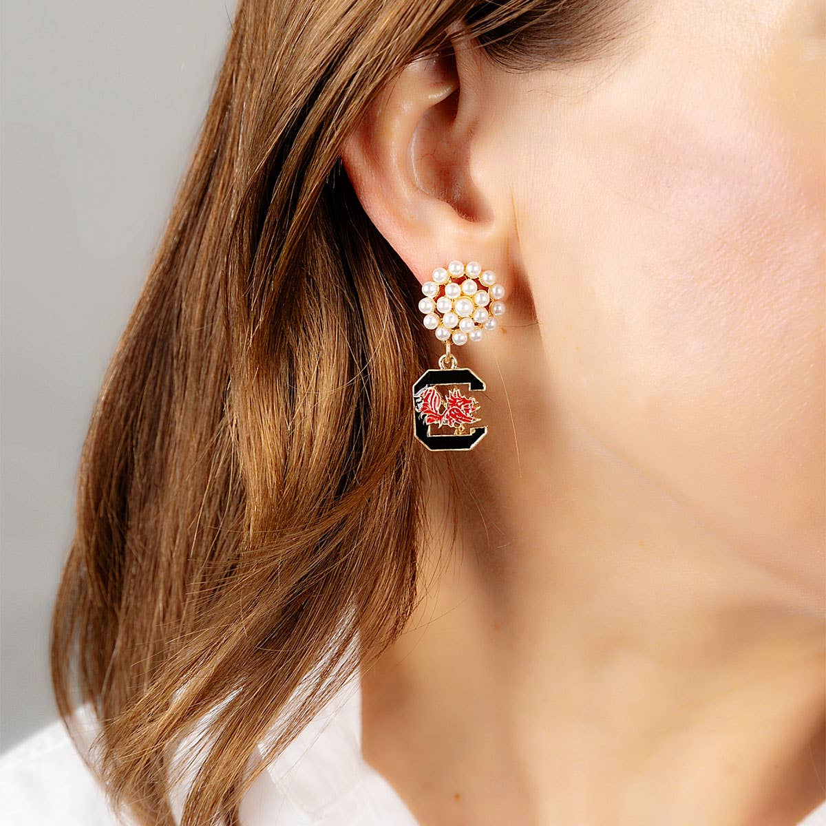 USC Pearl Drop Earrings