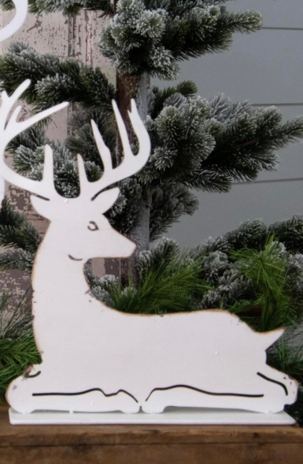 Distressed White Deer Silhouette